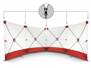 Preview: Mobile Sichtschutzwand Feuerwehr 180 x 720 cm